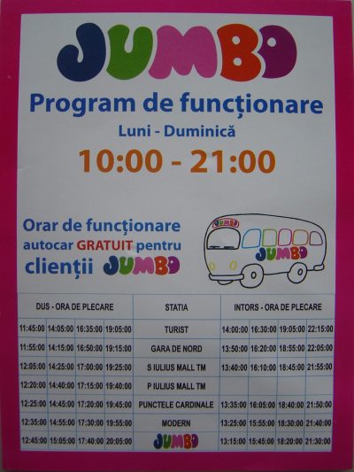 Program autobuza Jumbo Timi;oara